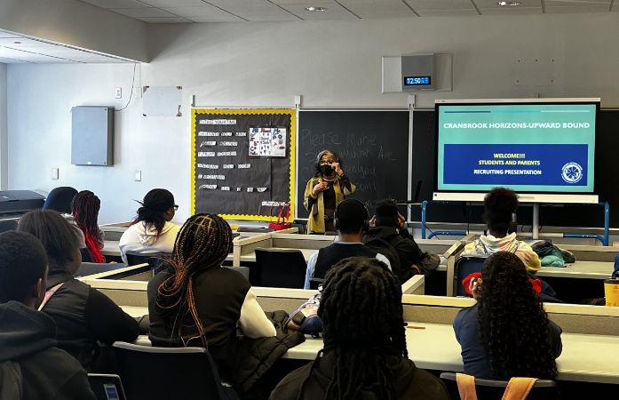  8th Students learning more about the program